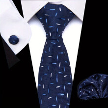 3pcs set Polka Dot Tie Handkerchief Woven Classic Mens Necktie