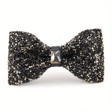 1pc Bow Knot Faux Diamond Bow Tie Stylish Bow Tie For Banquet Dress Wedding For Men