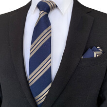 Mens Business Jacquard Polyester Striped Tie Set In A For Suit Wedding
