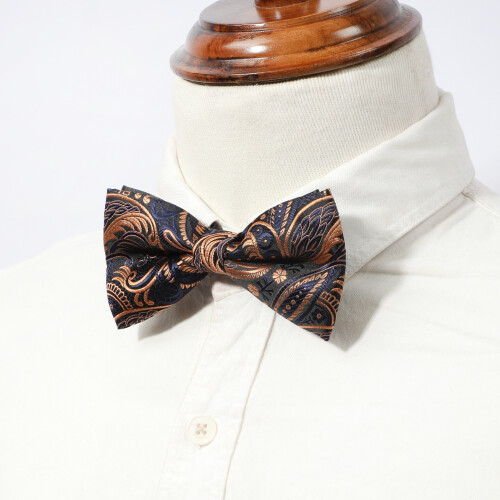 1pc Mens Feather Pattern Embossed Bow Tie 1