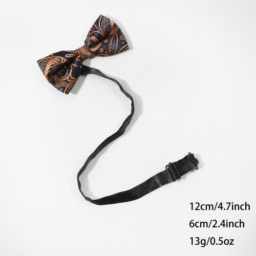 1pc Mens Feather Pattern Embossed Bow Tie 2