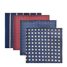 4pcs Mens Pocket Squares 23x23cm Polyester Silk Handkerchiefs Vintage Assorted Hankies Classic Dots Stripe Pattern Squa