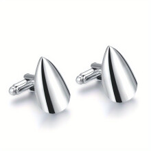 1 Pair Of Teardrop Shaped Glossy Business Decorative French Cufflinks 2 Cufflinks
