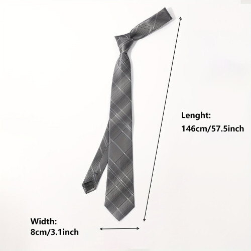 1PC Mens Suit Fabric Striped Plaid Versatile Tie 2