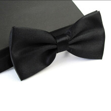 Mens Classic Solid Adjustable Satin Bow Tie For Wedding Party