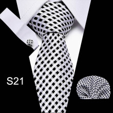 Business Tie Costume Dressing Accessories Business Mens Tie Set With Cufflinks Square Scarf