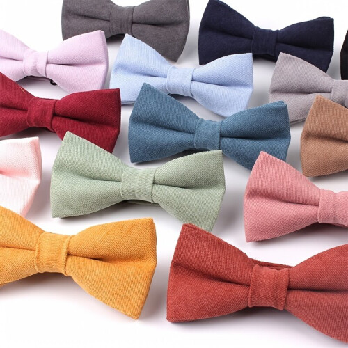Macaron Solid Mens Bow Tie Classic Shirt Bow 1