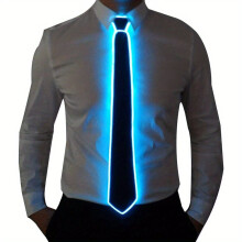 1pc LED Light Up Ties For Men Adjustable Christmas Novelty Neckties Glowing Necktie Neon In The Dark Tie Halloween Party Show Costume Accessory