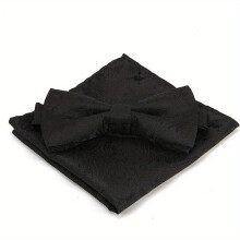 2pc set Polyester Formal Mens Bow Tie Handkerchief Casual