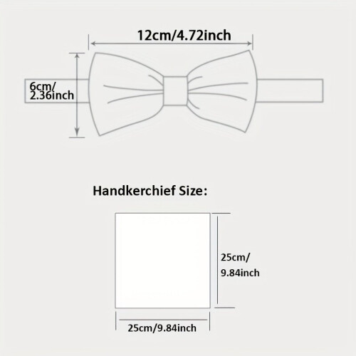 2pc set Polyester Formal Mens Bow Tie Handkerchief Casual 2