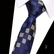 7 Business Mens Formal Polyester Silk Tie Checkered Professional Necktie
