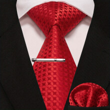 3pcs set Wedding Tie And Square Scarf Tie Clip Party Work Tie For Men