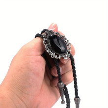 Mens Retro Artificial Stone Buckle Ties Adjustable Neckties Clothing Decorative Accessories