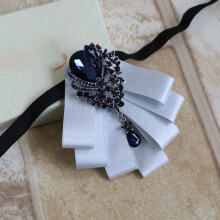 Formal Wear Inlaid Artificial Diamond Collar Flower Mens Bow Tie Wedding Groom Tie Collar Flower Male