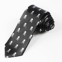 1pc Classic Skull Pattern Punk Style Tie For Men