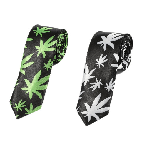 1PC Mens Vacation Floating Leaf Silky Tie Accessories 1