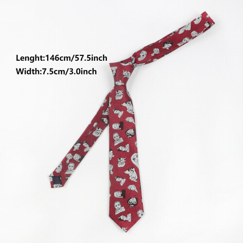 1PC Mens Retro Formal Wear Character Pattern Tie 2