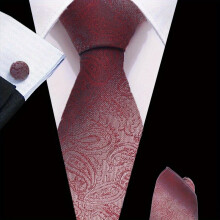 3pcs Mens Tie Set Floral Necktie Handkerchief Clip Set Formal Business Wedding Necktie Set