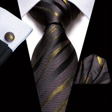 1set Hi Tie Mens Business Necktie Extra Long Necktie Hanky Cufflinks