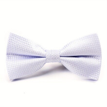 1pc Polyester Jacquard Bow Tie Solid Plain Bow Tie For Men Groom Groomsmen