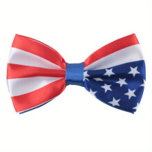 100 Satin Polyester Mens Pre tied Bowtie Stars Stripes American Flag Patriotic Bow Ties