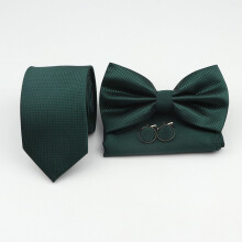 Mens Ties Bowtie & Pocket Square Handkerchief & Cufflinks Sets Business Casual Decorative Accessories Sets