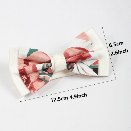 1PC Mens Banquet Flower Pattern Double Layer Neck Pullover Bow Tie Daily Matching 2