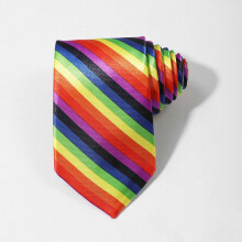 1PC Mens Funny Party Rainbow Striped Tie