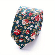 1pc Mens Cotton Printed Necktie Casual Tie For Wedding Party Bridegroom Neckties