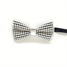1pc Mens Artificial Diamond Crystal Bow Tie