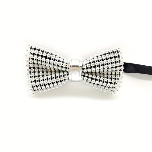 1pc Mens Artificial Diamond Crystal Bow Tie