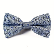 Bow Tie Mens Polyester Silk Polka Dot Circle Bow Tie Classic Bow Tie Collar Flower