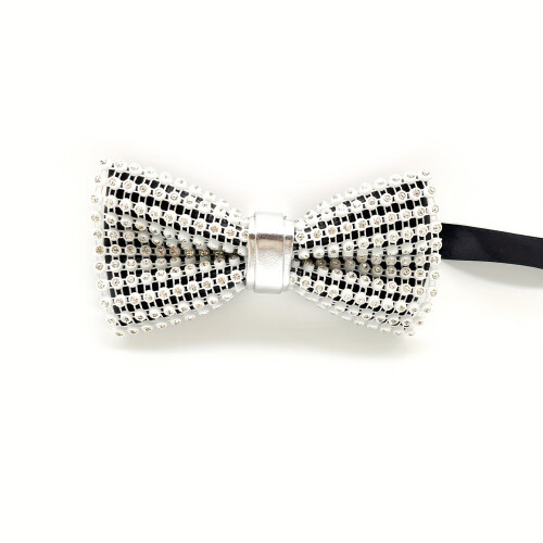 1pc Mens Artificial Diamond Crystal Bow Tie 2