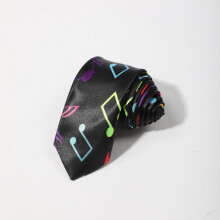 1PC Unisex College Style Hip hop Musical Note Party Prom Print Necktie