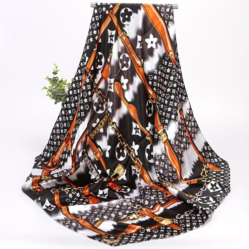 Printed Satin Square Scarf Silk Square Scarf