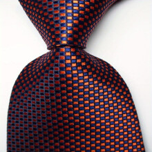 Mens Plaid Jacquard Woven Tie
