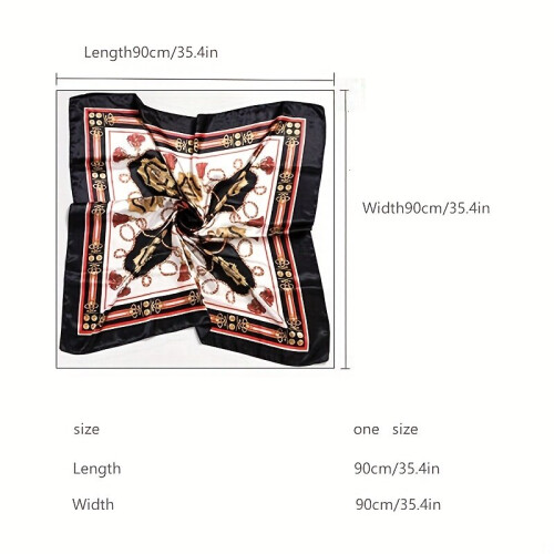 Printed Satin Square Scarf Silk Square Scarf 2