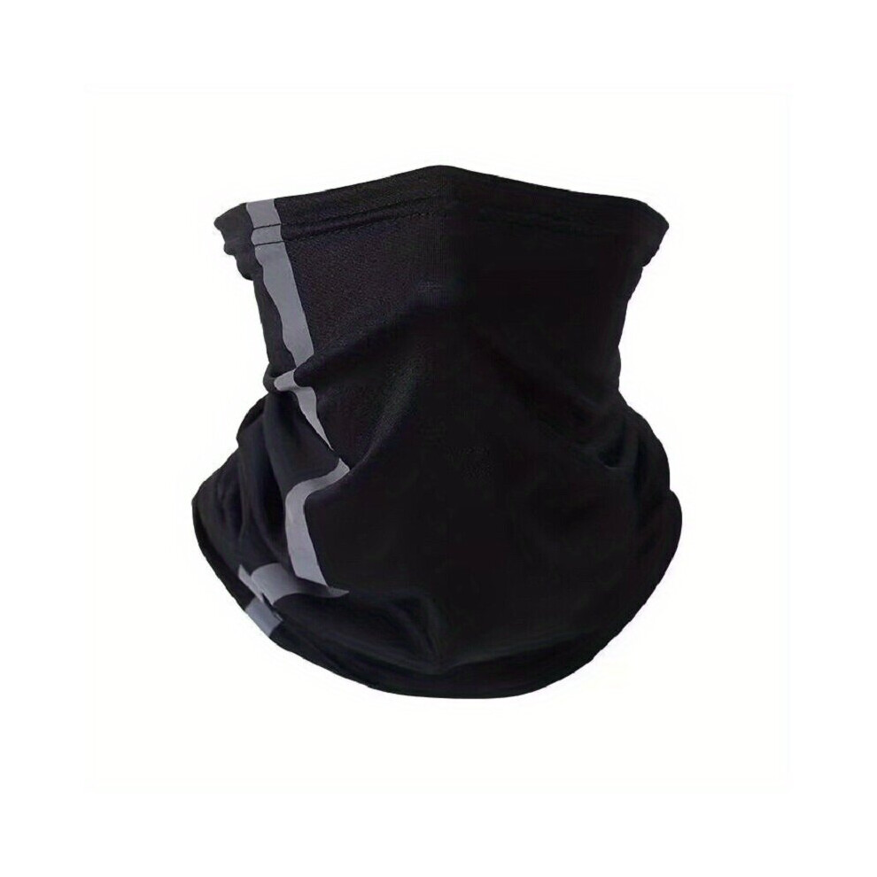 Summer Travel Reflective Pullover Neck Cover Dustproof Sunscreen Night Riding Night Running Mask Quick Dry Neck Gaiter Black 885664545070