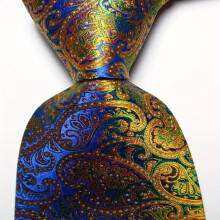 1pc Mens Necktie Classic Printed Paisley Tie Golden Tie Business Party Wedding Tie