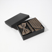 Three piece Set Mens Business Vintage Cashew Gift Tie Tie Pocket Square Scarf Bow Tie