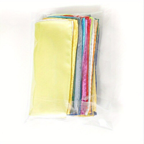 26 Piece Assorted Mens Solid Polyester Satin Pocket Square Handkerchief Plain Hanky Set For Wedding Part