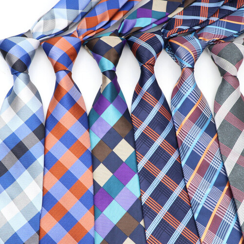 1pc Plaid Polyester Necktie 1