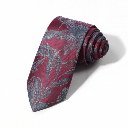 1pc Polyester Leaf Flower Necktie Casual Tie For Men 1
