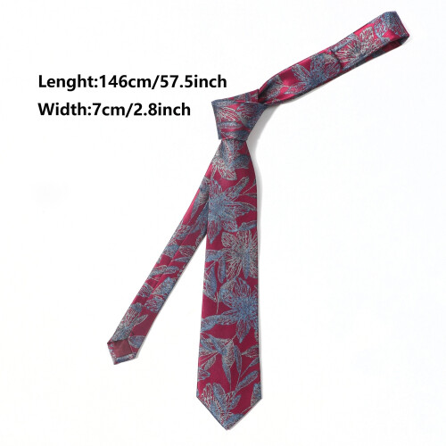 1pc Polyester Leaf Flower Necktie Casual Tie For Men 2