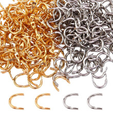 1Box 300pcs Easy Spin Fishing Spoons Blades Spinner Silver Golden Folded U Shaped Brass Links For DIY Fishing Lures Accessories 5 5x4x2mm