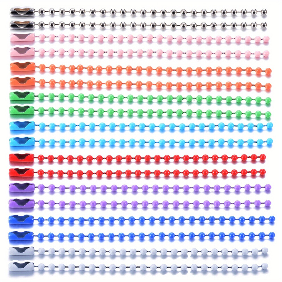 20Pcs Colored Ball Bead Keychain Metal Hanging Chains Chain With Connectors For Hanging Ornaments Tags 885664564903