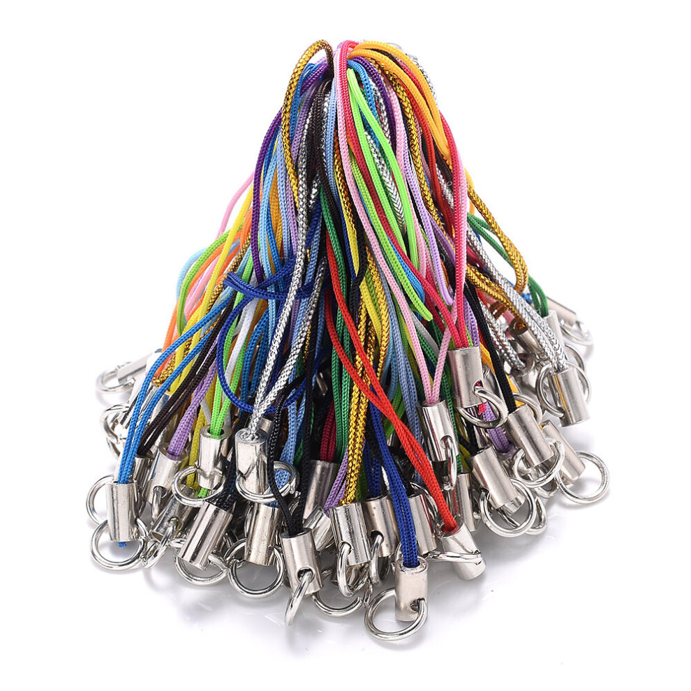100Pcs Keychain Strap Cords Nylon Thread Rope Mobile Phone Lanyards Charm Straps With Hook To Decorate Cellphone 885664566365