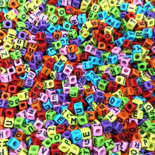 50pcs Acrylic Square Letter Beads Colorful DIY Childrens Beading Jewelry Accessories Loose Beads Square Beads 0 23inch 0