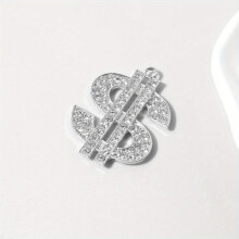 1pc Golden Alloy DIY Jewelry Accessories Artificial Diamond encrusted Dollar Coins Clothing Accessories Accessories