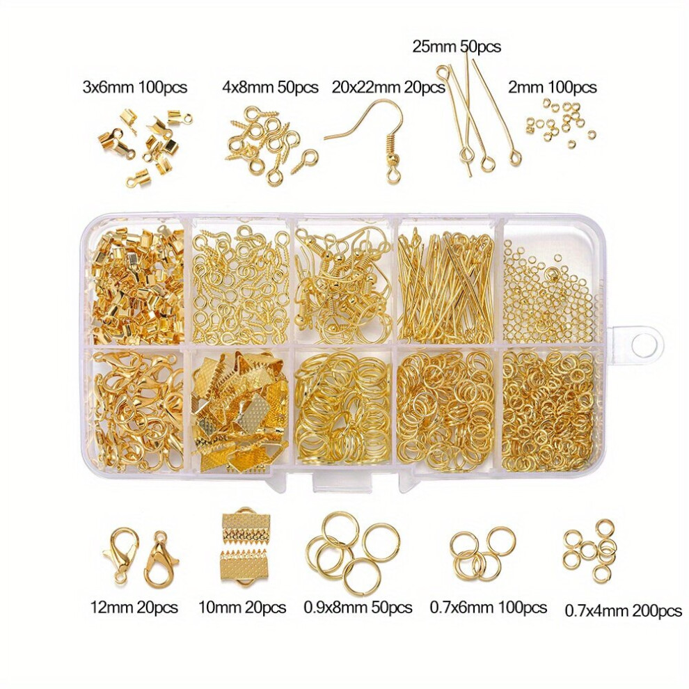 710 Pcs Jewelry Making Supplies Kit Jump Rings Crimp Beads Lobster Clasps Closures Jewelry Repair Tool Jewelry Finding